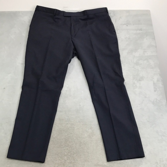 Charles Trywhitt Men's Navy Blue New Wool Classic Fit Pants Size 42 New